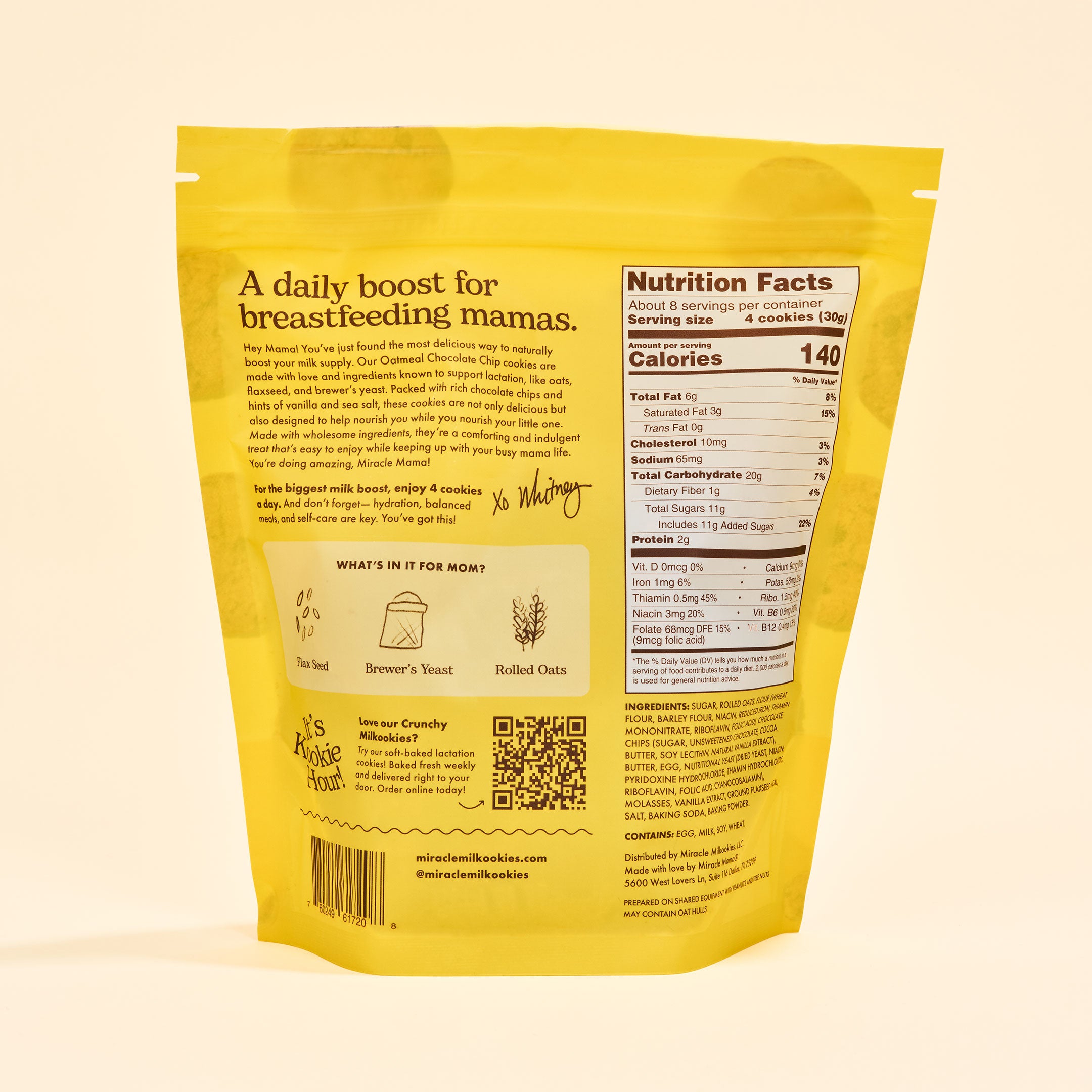 Mini Crunchy Oatmeal Chocolate Chip Lactation Cookies